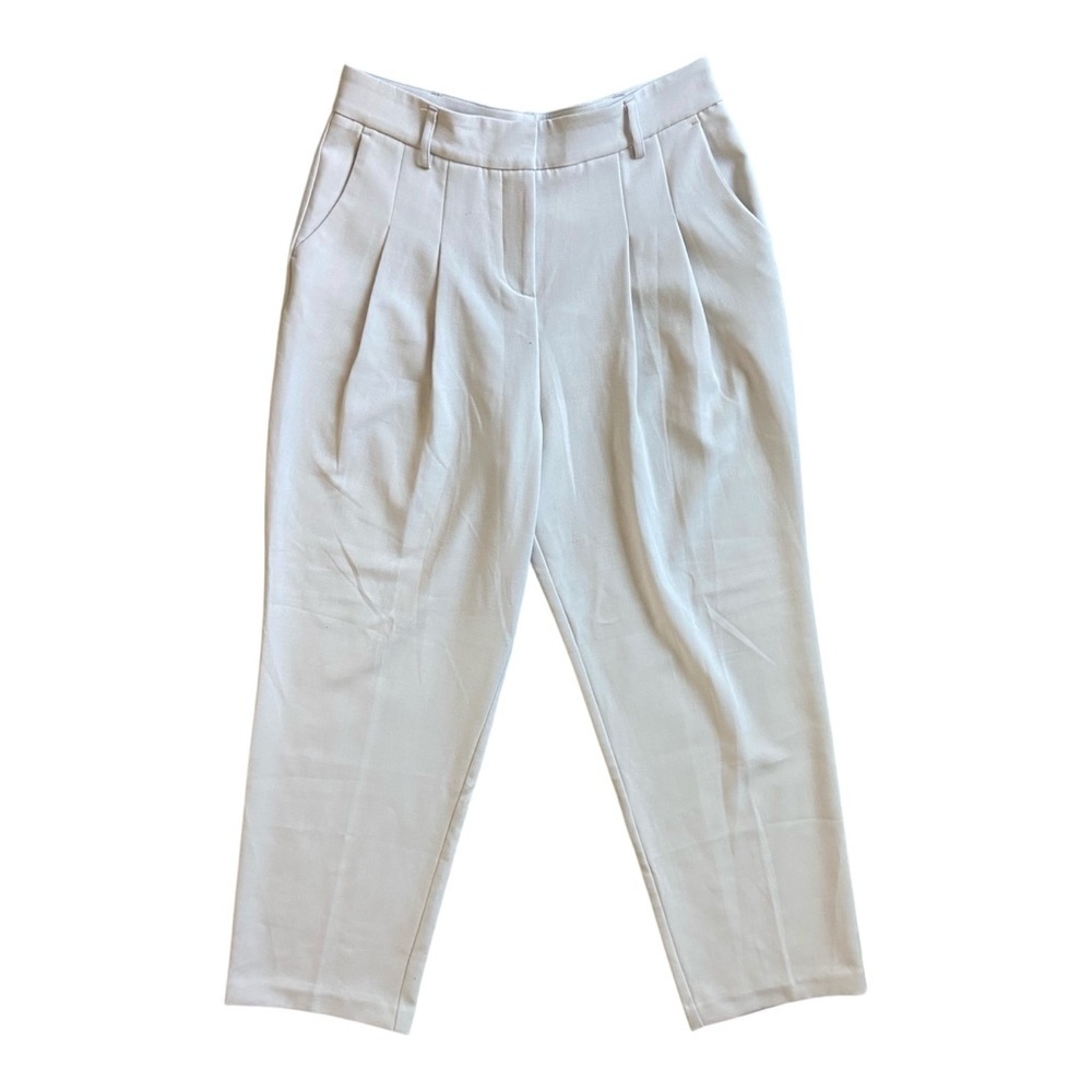 Anthropologie Maeve The Avery Pleated Pants Trousers Cream Sz 8 Petite